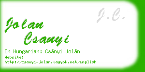 jolan csanyi business card