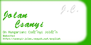 jolan csanyi business card